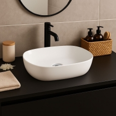 Prestige Island Sit-On Countertop Basin 500mm Wide - White