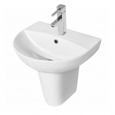 Prestige Kameo Slim Basin with Semi Pedestal 550mm Wide - 1 Tap Hole