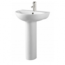 Prestige Kameo Slim Basin with Full Pedestal 500mm Wide - 1 Tap Hole