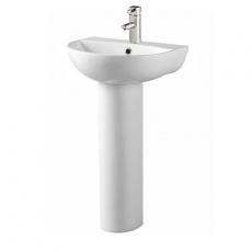 Prestige Kameo Slim Basin with Full Pedestal 450mm Wide - 1 Tap Hole