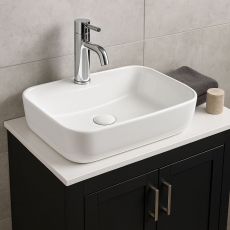 Prestige Karlo Square Sit-On Countertop Basin 500mm Wide - White