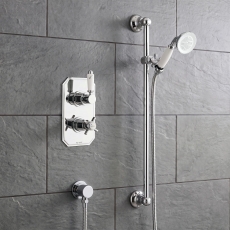 Prestige Klassique Option 1 Thermostatic Concealed Shower Valve with Adjustable Slide Rail Kit - Chrome