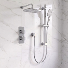Prestige Kolt Thermostatic Concealed Shower Valve with Adjustable Slide Rail Kit and Fixed Head - Chrome