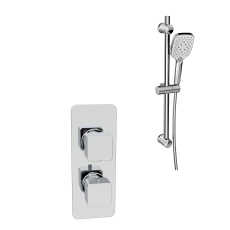 Prestige Kolt Thermostatic Concealed Shower Valve with Adjustable Slide Rail Kit - Chrome