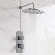 Prestige Kolt Thermostatic Concealed Shower Valve with Fixed Shower Head and Arm - Chrome