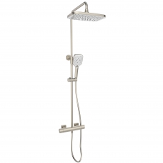 Prestige Kolt Thermostatic Bar Mixer Shower with Shower Kit and Fixed Head - Brushed Nickel