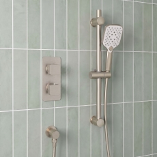 Prestige Kolt Thermostatic Concealed Shower Valve with Adjustable Slide Rail Kit - Brushed Nickel