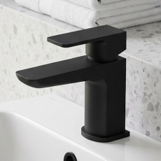 Prestige Kolt Mini Mono Basin Mixer Tap with Click Waste - Matt Black