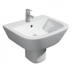 Prestige Project Round Basin with Semi Pedestal 530mm Wide 1 Tap Hole