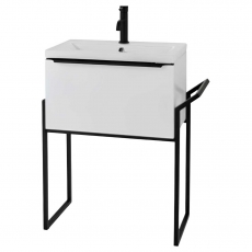 Prestige Kore Floor Standing 1-Drawer Vanity Unit with Basin 600mm Wide and Frame