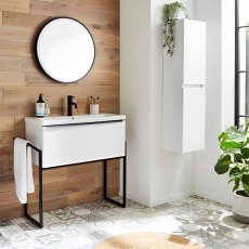 Prestige Kore Floor Standing 1-Drawer Vanity Unit with Basin 800mm Wide and Frame