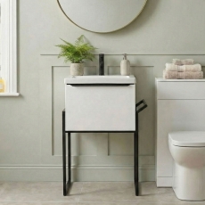 Prestige Kore Floor Standing 1-Drawer Vanity Unit with Basin 500mm Wide and Frame