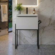Prestige Kore Floor Standing 1-Drawer Vanity Unit with Basin 600mm Wide and Frame