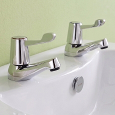 Prestige Leva 1/2 Basin Taps Pair Chrome