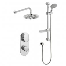 Prestige Logik Option 3 Thermostatic Concealed Shower Valve with Adjustable Slide Rail Kit and Fixed Head - Chrome