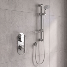Prestige Logik Option 1 Thermostatic Concealed Shower Valve with Adjustable Slide Rail Kit - Chrome