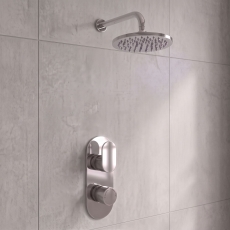 Prestige Logik Option 2 Thermostatic Concealed Shower Valve with Fixed Shower Head and Arm - Chrome