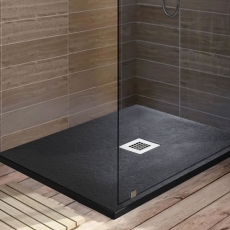 Prestige Naturals Black Stone Effect Rectangular Shower Tray