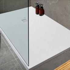 Prestige Naturals White Stone Effect Rectangular Shower Tray