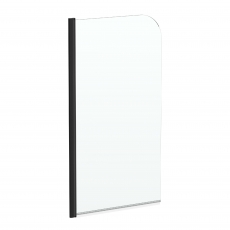 Prestige Nero Black Round Top Bath Screen 1400mm H x 780mm W - 6mm Glass