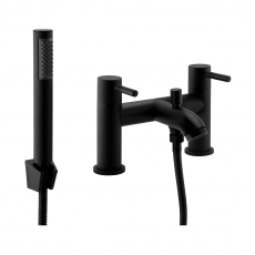 Prestige Nero Round Bath Shower Mixer Tap with Shower Kit - Matt Black