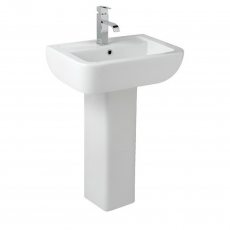 Prestige Options 600 Basin & Full Pedestal 550mm Wide 1 Tap Hole