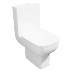 Prestige Options 600 Rimless Open Back Close Coupled Toilet Push Button Cistern - Soft Close Seat