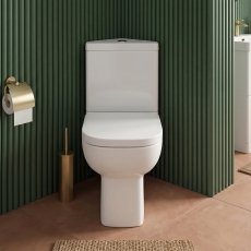 Prestige Options 600 Rimless Open Back Corner Close Coupled Toilet (inc Soft Close Seat)