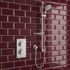 Prestige Plan Option 1 Thermostatic Concealed Shower Valve with Adjustable Slide Rail Kit - Chrome