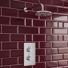 Prestige Plan Option 2 Thermostatic Concealed Shower Valve with Fixed Shower Head and Arm - Chrome