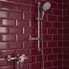 Prestige Plan Option 4 Thermostatic Exposed Shower Valve with Adjustable Slide Rail Kit - Chrome