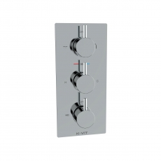 Prestige Plan Thermostatic 3-Way Concealed Shower Valve Triple Handle - Chrome