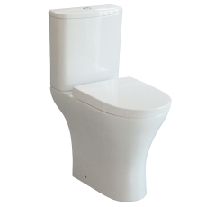 Prestige Primo Round Rimless Comfort Height Close Coupled Toilet with Push Button Cistern - Soft Close Seat