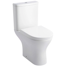 Prestige Primo Round Rimless Open Back Close Coupled Toilet with Push Button Cistern - Soft Close Seat