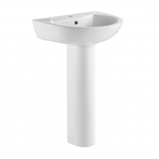 Prestige Proton Basin with Full Pedestal 540mm Wide - 1 Tap Hole