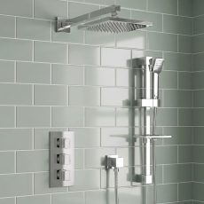 Prestige Pure Option 6 Thermostatic Concealed Shower Valve with Adjustable Slide Rail Kit and Fixed Head - Chrome