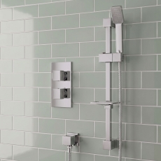Prestige Pure Option 1 Thermostatic Concealed Shower Valve with Adjustable Slide Rail Kit - Chrome