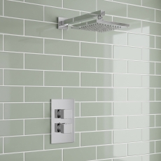 Prestige Pure Option 2 Thermostatic Concealed Shower Valve with Fixed Shower Head and Arm - Chrome