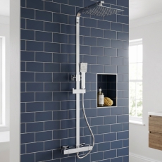 Prestige Pure Thermostatic Bar Shower with Ultra Slim Stainless Shower Drencher and Sliding Handset