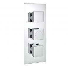 Prestige Pure Thermostatic 3 Outlet Concealed Shower Valve Triple Handle - Chrome