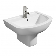 Prestige Studio Basin with Semi Pedestal 550mm Wide 1 Tap Hole