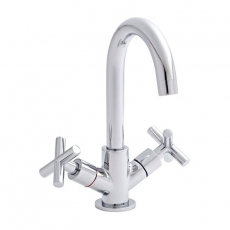 Prestige Times Mono Basin Mixer Tap with Click Waste Dual Handle - Chrome