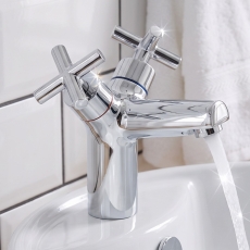 Prestige Times Branch Mono Basin Mixer Tap with Click Waste Dual Handle - Chrome