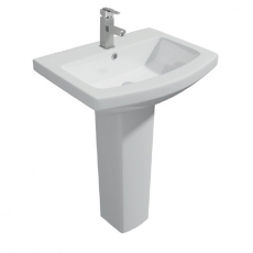 Prestige Trim Basin with Full Pedestal 550mm Wide 1 Tap Hole