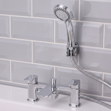Prestige Visage Bath Shower Mixer Tap Pillar Mounted - Chrome