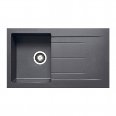 Prima+ Granite Compact 1 Bowl Inset Kitchen Sink 860mm L x 500mm W - Gun Metal