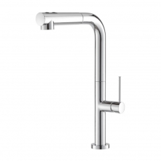 Prima+ Mosa Single Lever L-Shaped Tall Kitchen Sink Mixer Tap - Chrome