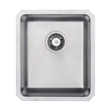 Prima+ R25 Compact 1.0 Bowl Undermount Kitchen Sink 450mm L x 390mm W - Stainless Steel