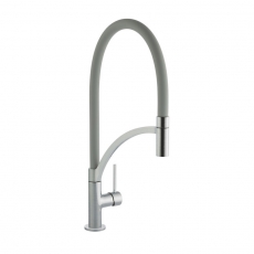 Prima Swan Neck Pull Out Single Lever Kitchen Sink Mixer Tap - Grey