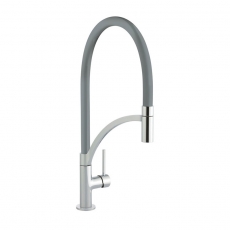 Prima Swan Neck Pull Out Single Lever Kitchen Sink Mixer Tap - Gun Metal